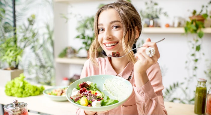 girl eats